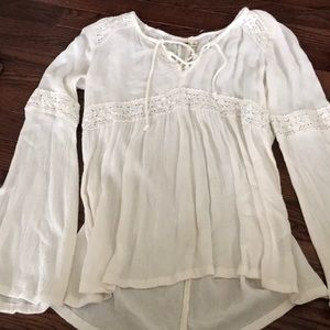 White flowy long sleeve